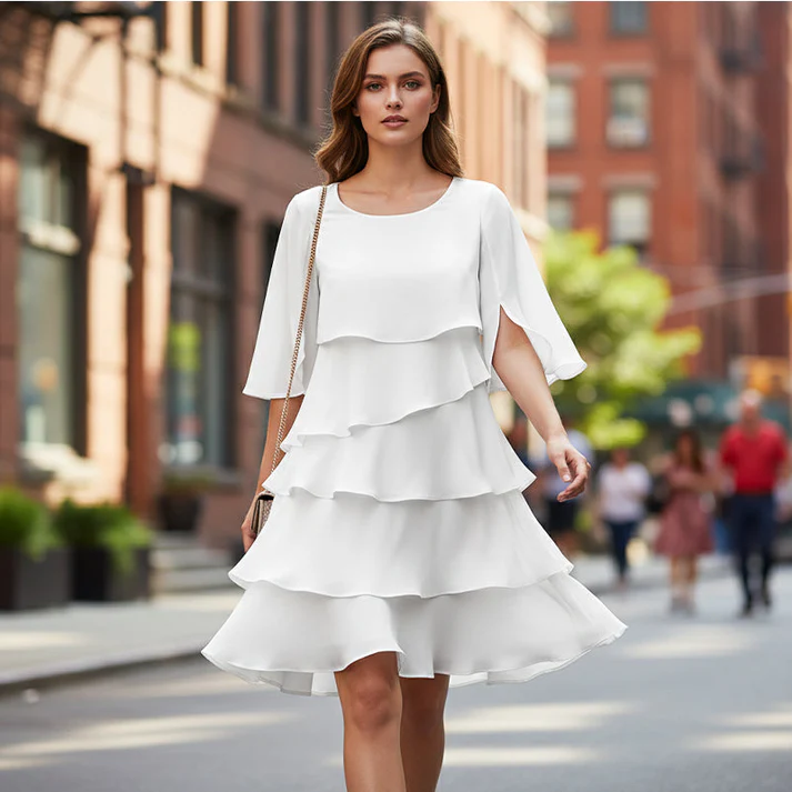 🎁 50% OFF! Women's Elegant Layered Ruffle Sleeve Dress – Effortless Style for Every Occasion 💃 - Image 6