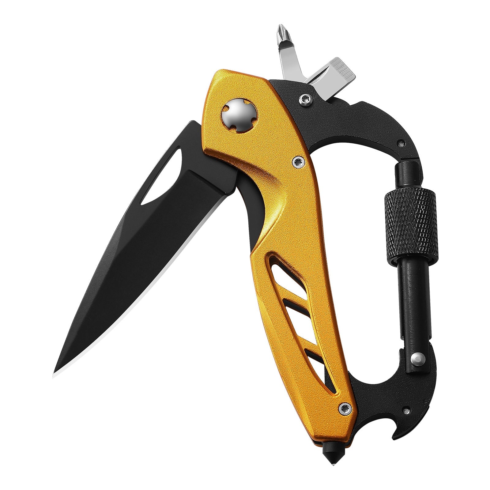 All-in-One Carabiner Multi Tool – Compact EDC Keychain with Knife & Screwdriver - Image 2