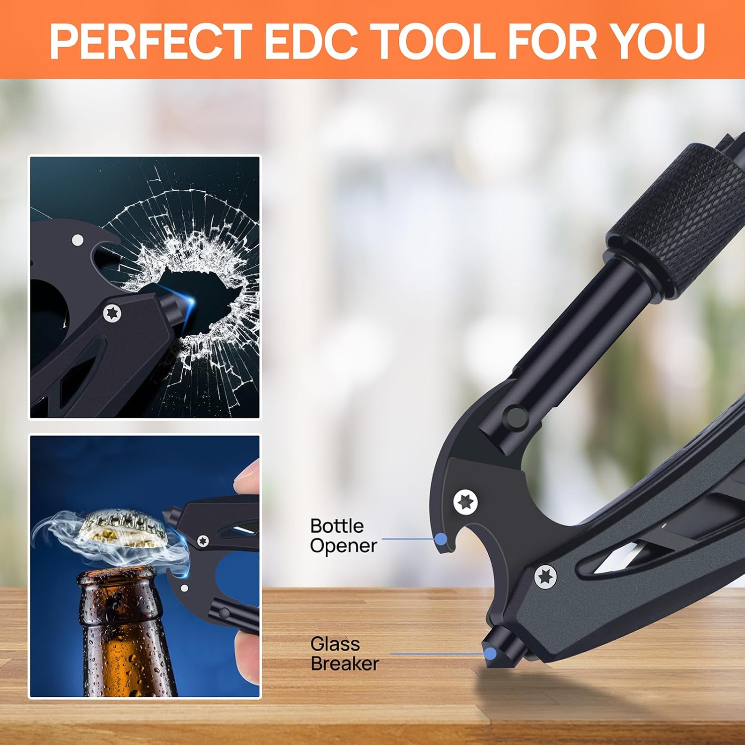 All-in-One Carabiner Multi Tool – Compact EDC Keychain with Knife & Screwdriver - Image 8