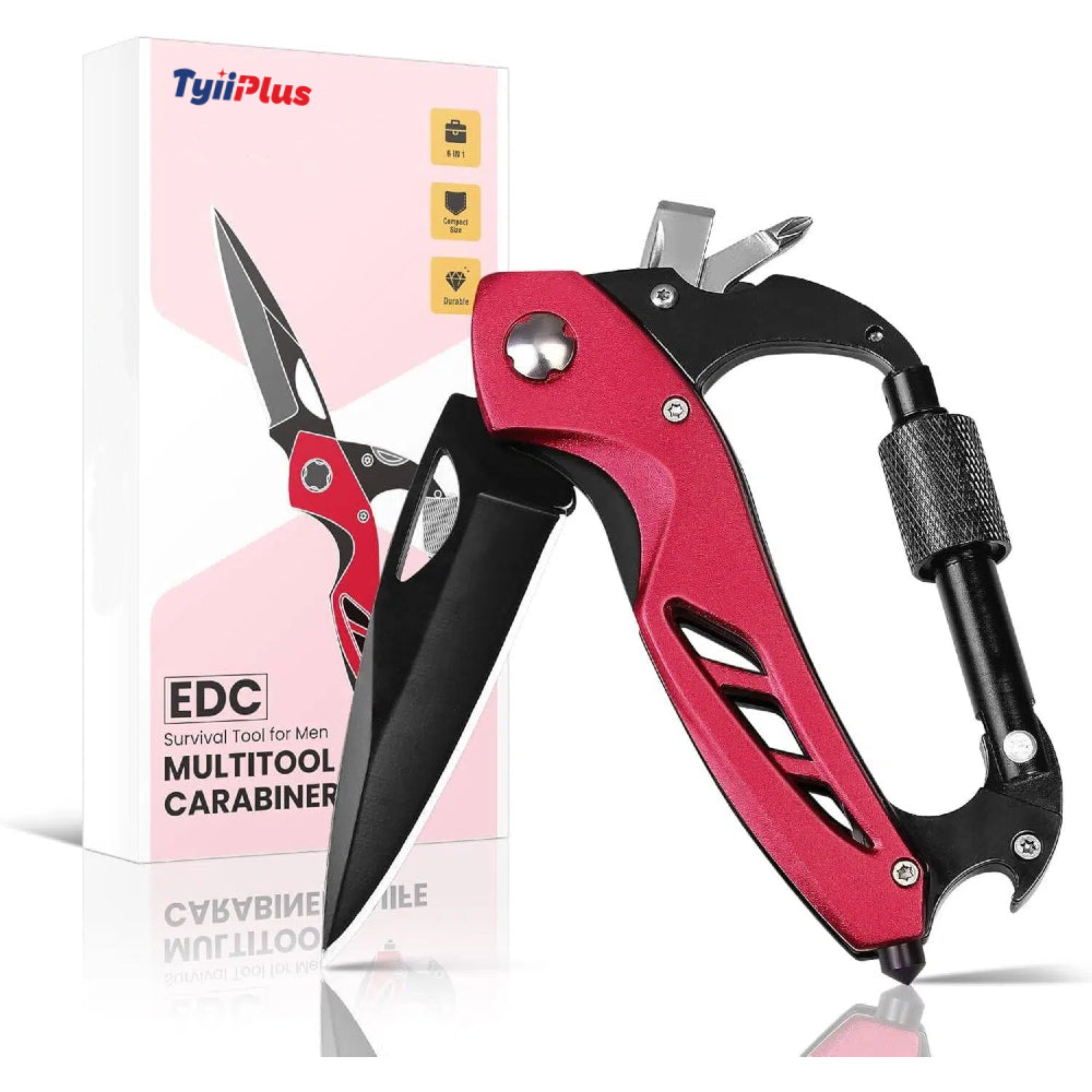All-in-One Carabiner Multi Tool – Compact EDC Keychain with Knife & Screwdriver - Image 5