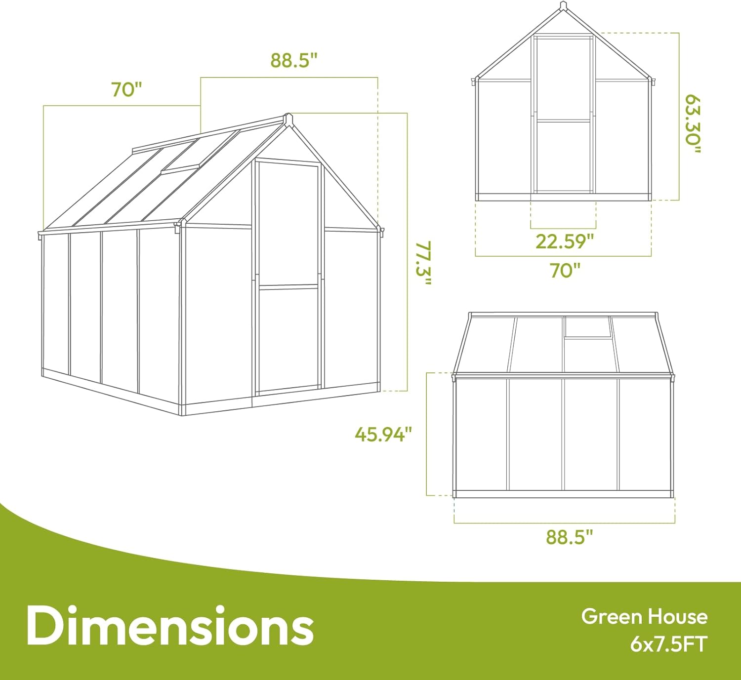 Lumen 6x7 Outdoor Greenhouse - Image 6
