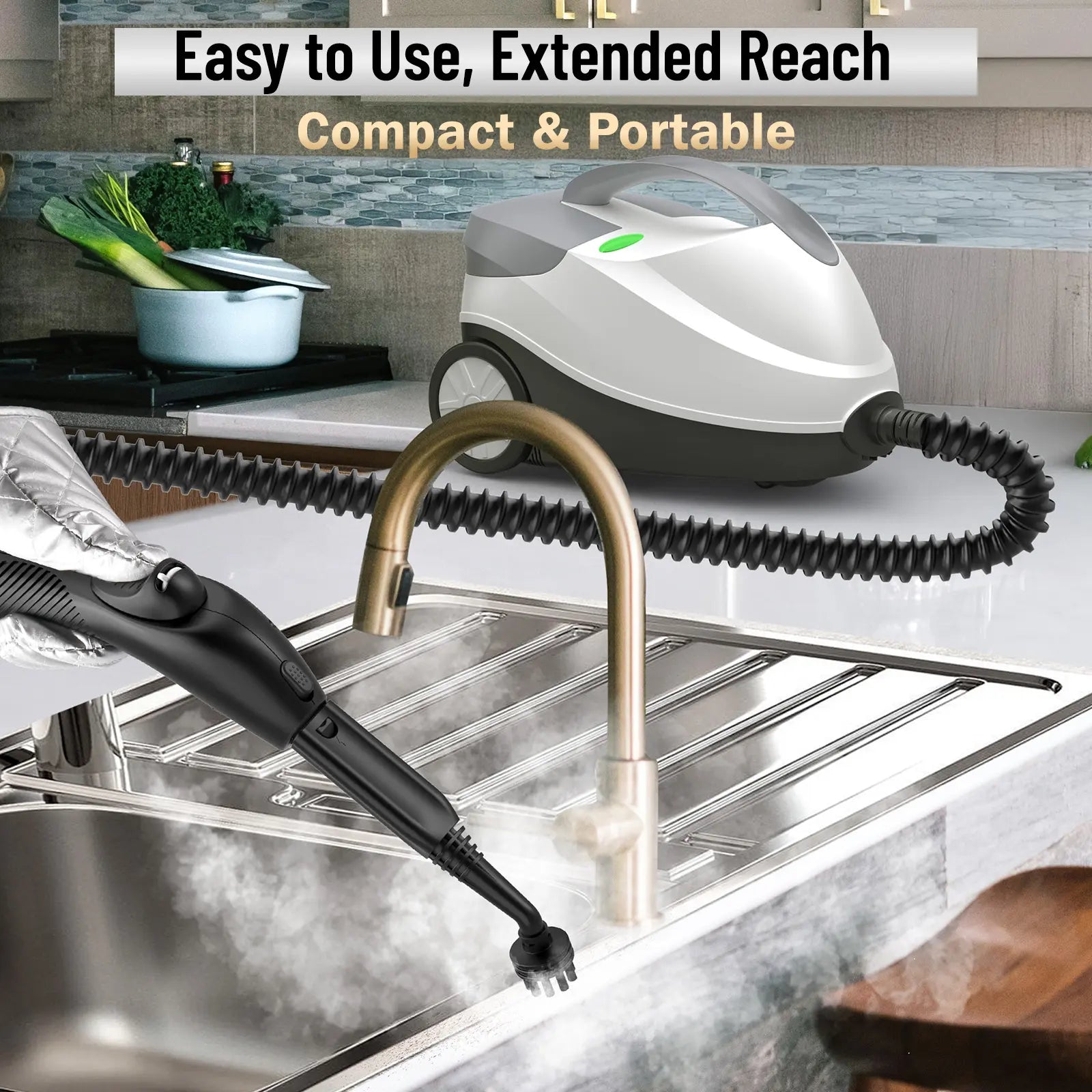 Upgrade Heavy Duty Steam Cleaner with 1.5L Tank - Image 9