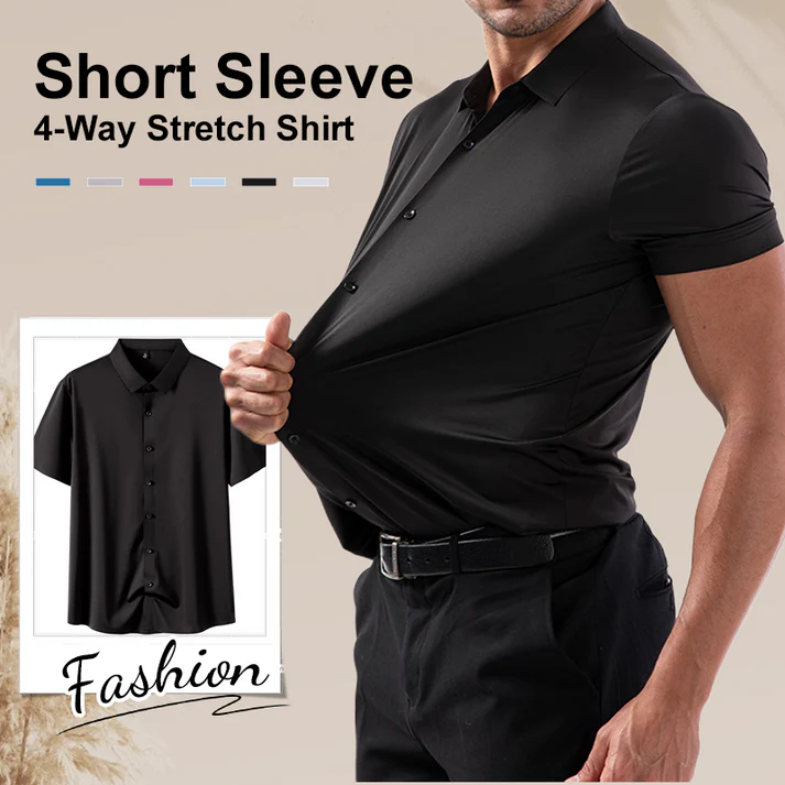 🔥Hot Sale 50% Off🔥Men's Short Sleeve 4-Way Stretch Shirt - Image 2