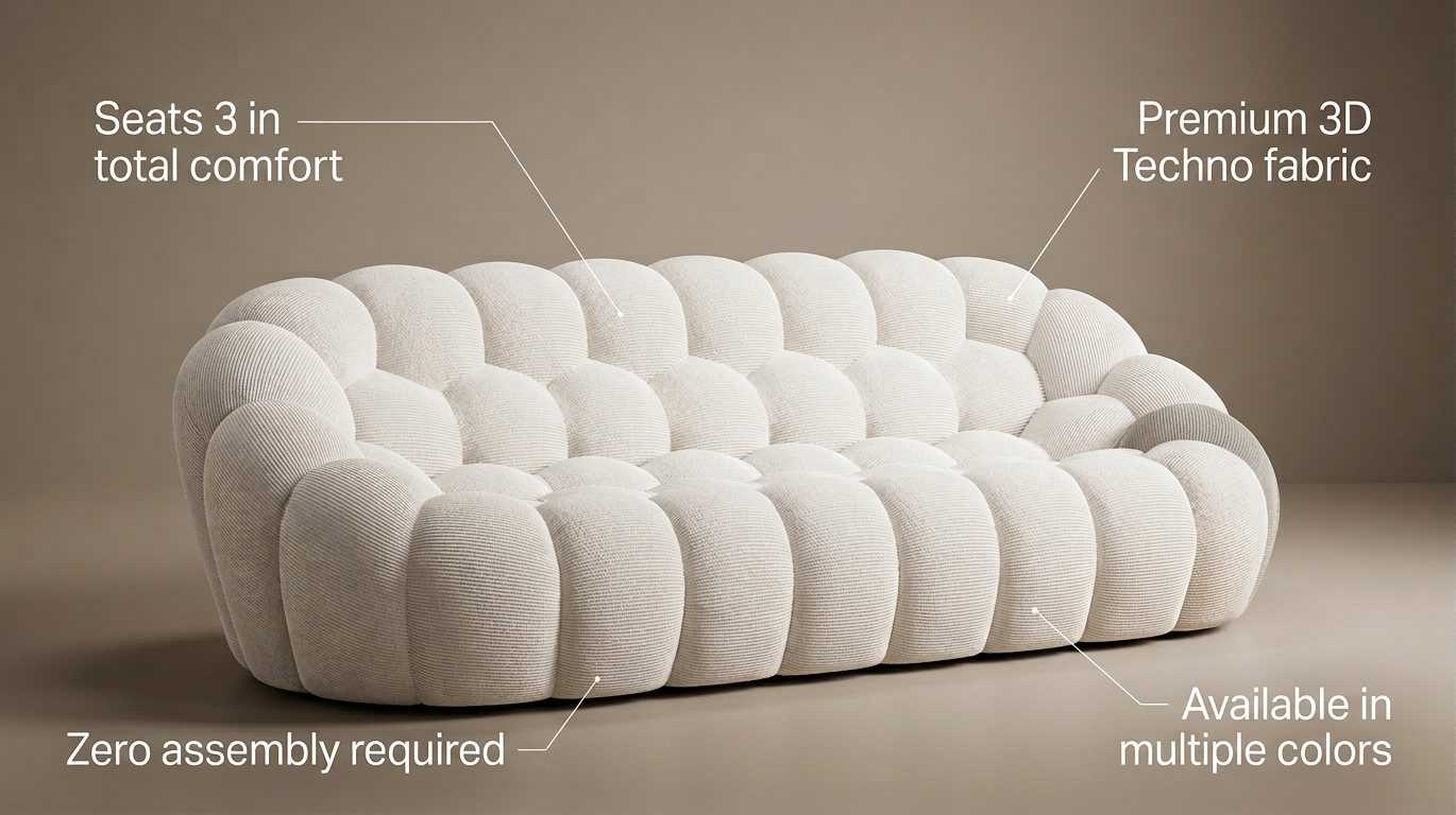 Lumen 3D Bubble Sofa 3 Seat - Image 4