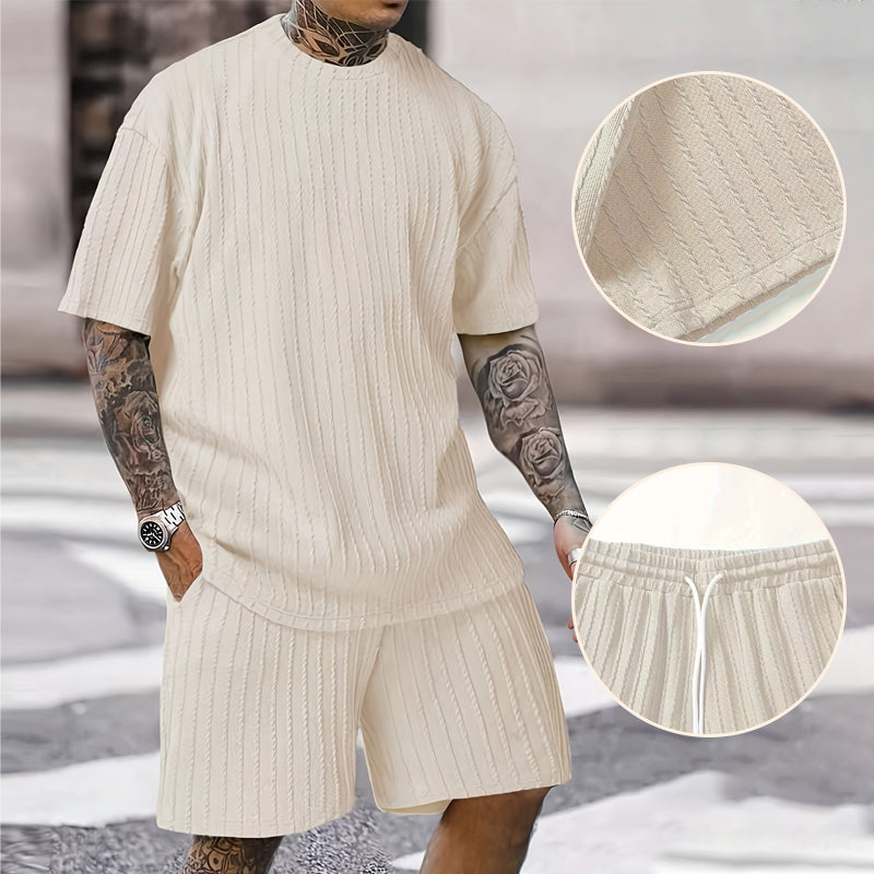 💕Men’s Summer 2-piece Set - Drop Shoulder T-shirt and Drawstring Shorts | Ultra-Breathable & Quick-Dry Fabric - Image 8