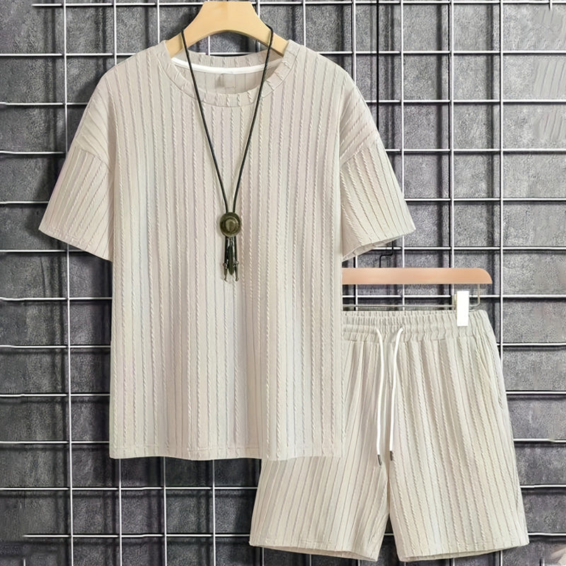 💕Men’s Summer 2-piece Set - Drop Shoulder T-shirt and Drawstring Shorts | Ultra-Breathable & Quick-Dry Fabric - Image 2