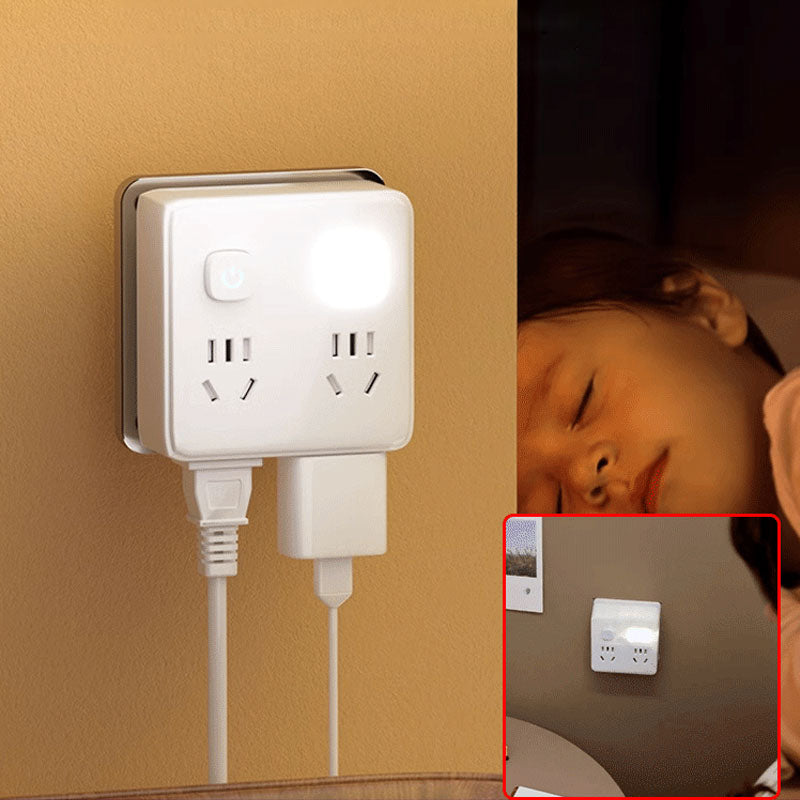 2 Pack Multi-Function Socket Converter with Night Light - Image 2