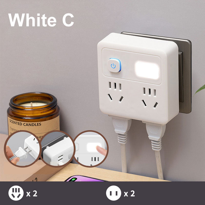 2 Pack Multi-Function Socket Converter with Night Light - Image 11