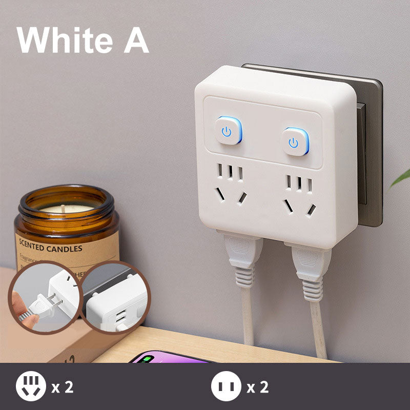 2 Pack Multi-Function Socket Converter with Night Light - Image 9