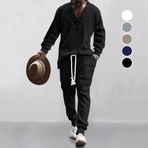 ⏳Time-limited Special⌛Men's 2-Piece V-Neck Baggy Sweatshirt & Joggers Set
