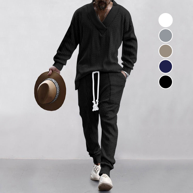 ⏳Time-limited Special⌛Men's 2-Piece V-Neck Baggy Sweatshirt & Joggers Set