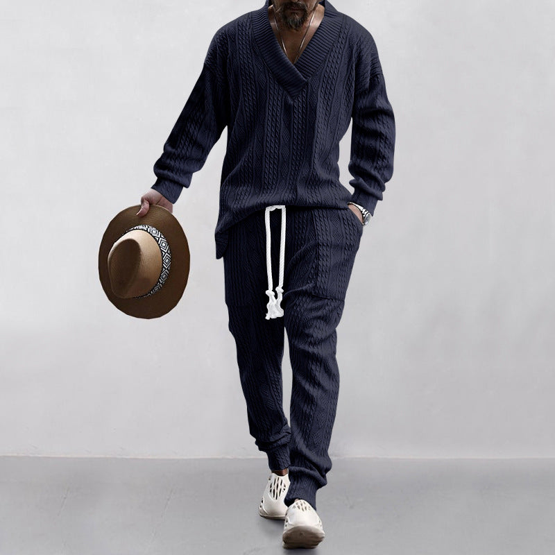 ⏳Time-limited Special⌛Men's 2-Piece V-Neck Baggy Sweatshirt & Joggers Set - Image 14