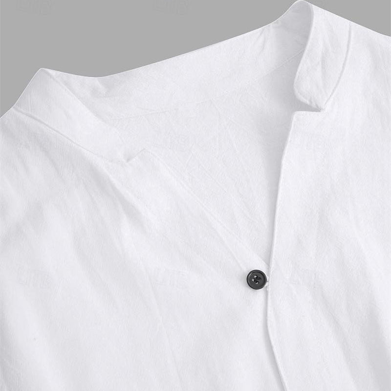 Fashionable Men's Two-Piece Set Made From Cotton Linen: Top & Trousers - Image 6