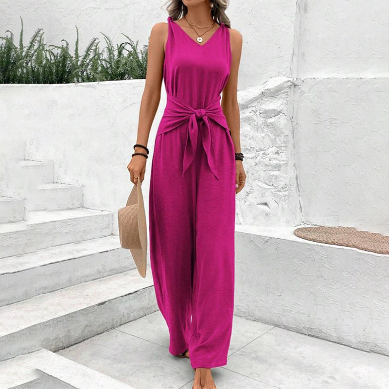 ⏳Time-Limited Special⏰Women's Solid Waist Tie Jumpsuit - Image 7